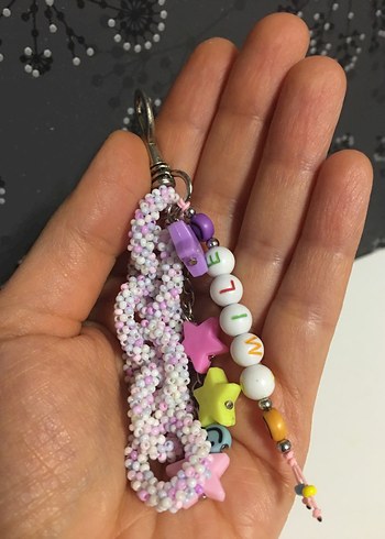 Boncuklu Pastel Renkli Bohem Anahtarlık - Görsel 6