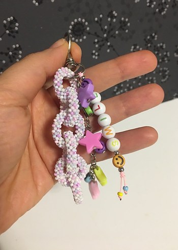 Boncuklu Pastel Renkli Bohem Anahtarlık - Görsel 3
