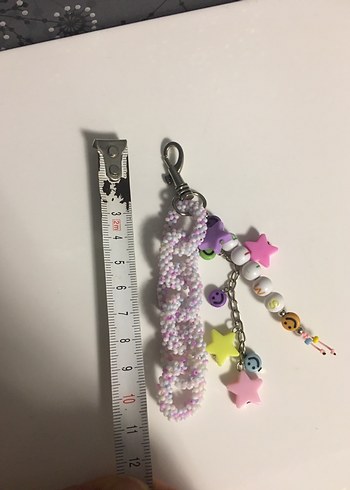 Boncuklu Pastel Renkli Bohem Anahtarlık - Görsel 7