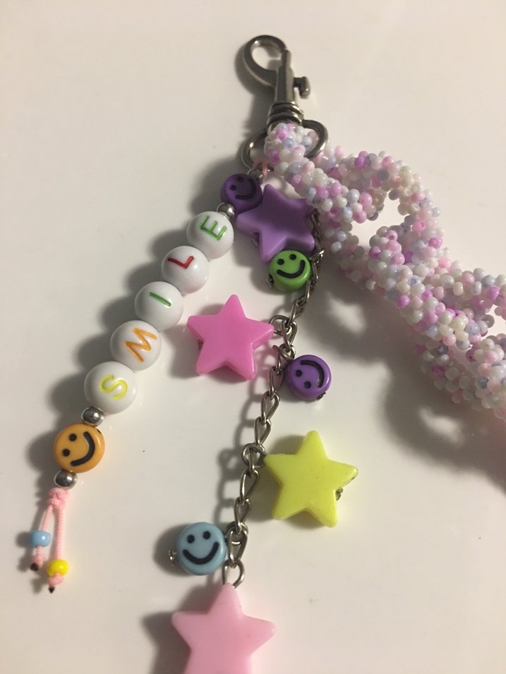 Boncuklu Pastel Renkli Bohem Anahtarlık - Görsel 2