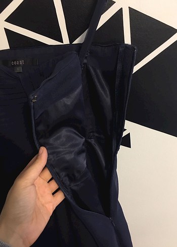 Straplez Drapeli Lacivert Abiye Elbise - Görsel 5