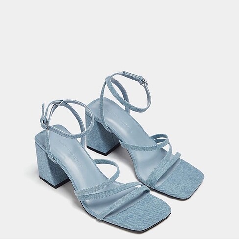 Pull&bear bantlı denim topuklu sandalet