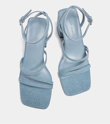 38 Beden Pull&bear bantlı denim topuklu sandalet