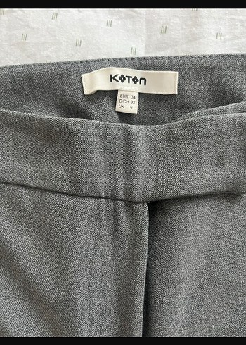 Gri Kumaş Kadın Pantolon,, Normal Boy - Görsel 3