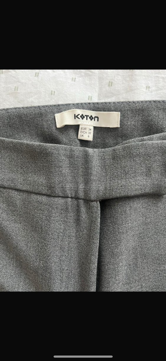 Gri Kumaş Kadın Pantolon,, Normal Boy - Görsel 3