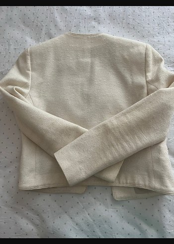 Mango vatkalı krem rengi  ceket - Görsel 5