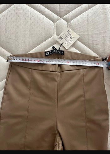 Bej Deri Kadın Pantolon Zara - Görsel 2