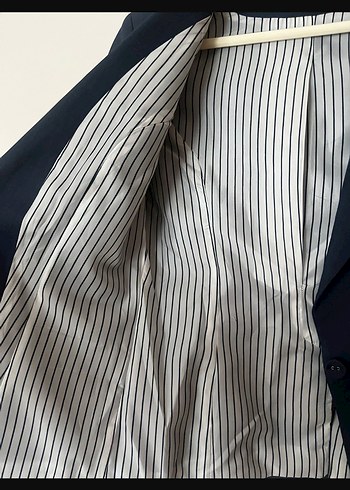 Lacivert Düğmeli Kadın Ofis Takım Elbise hiç giyilmedi - Görsel 5