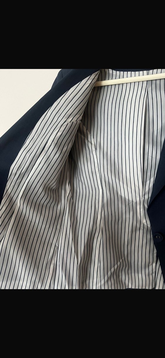 Lacivert Düğmeli Kadın Ofis Takım Elbise hiç giyilmedi - Görsel 5