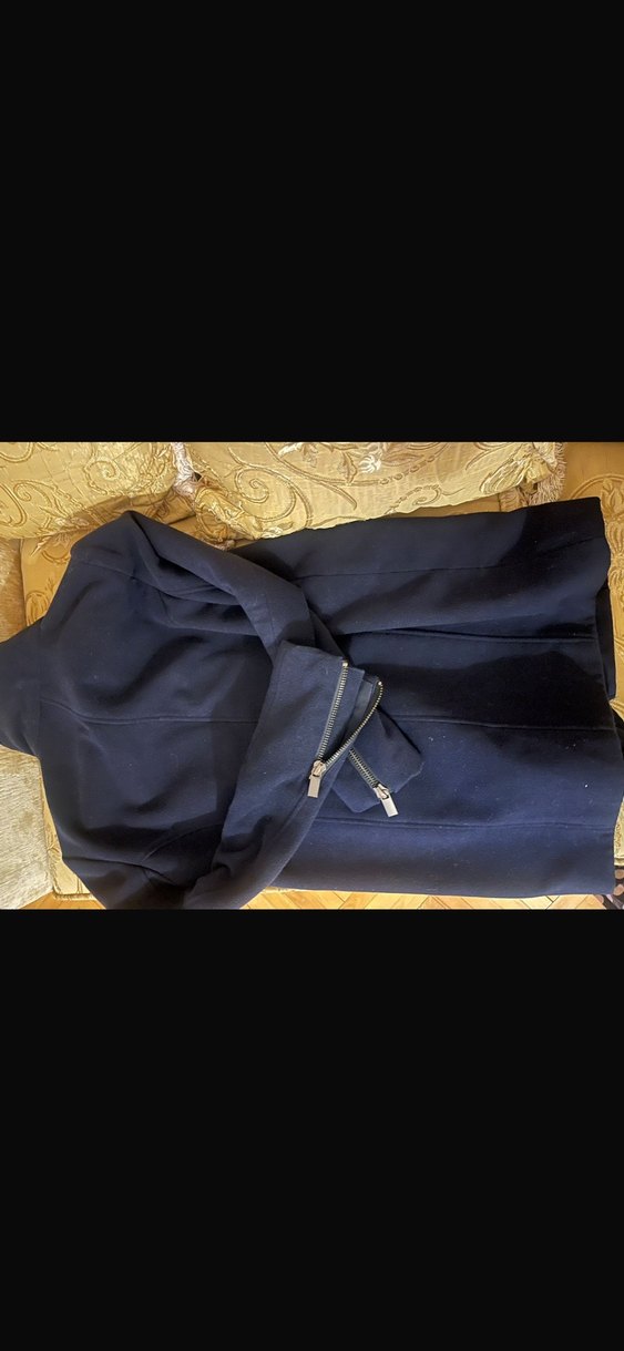 Düğmeli lacivert Midi Hamile Kaban - Görsel 3