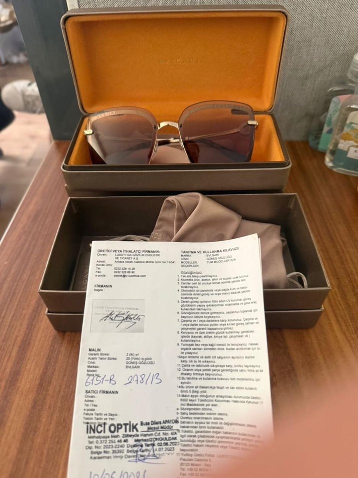 Bvlgari Kadın Kahverengi Şeffaf Güneş Gözlüğü - Görsel 2