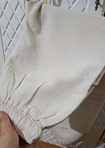 Bej Rahat Kesim Keten Kadın Pantolon - Görsel 2