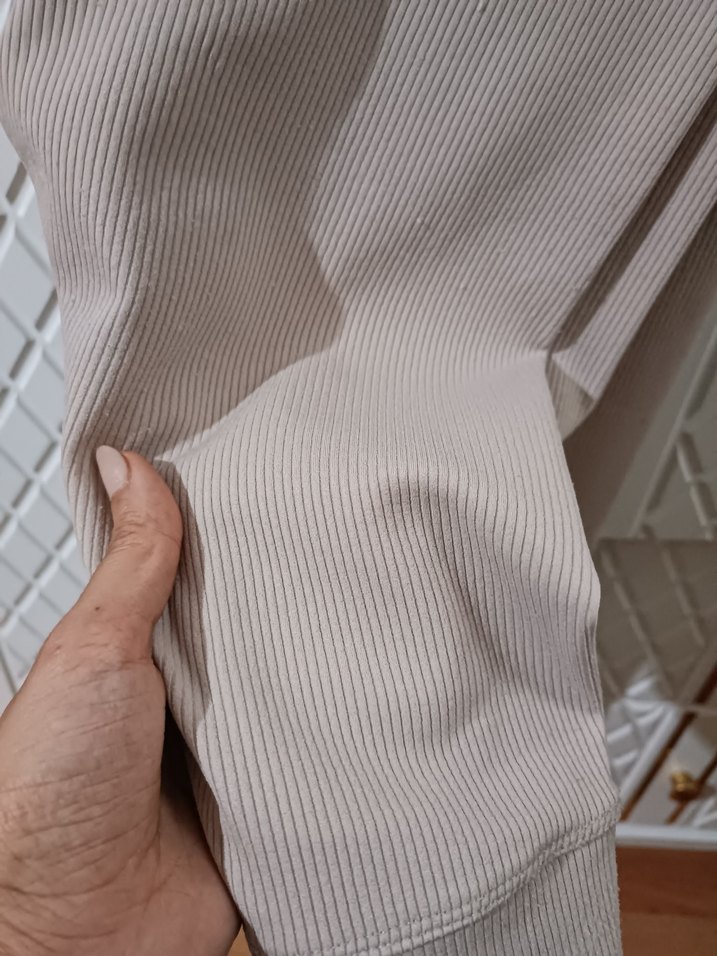 Bej Kadın fitilli tayt - Görsel 2