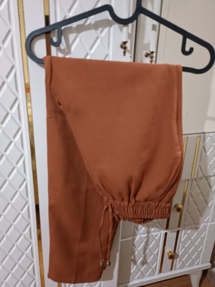 Kadın Kahverengi Salaş Midi Pantolon - Görsel 2