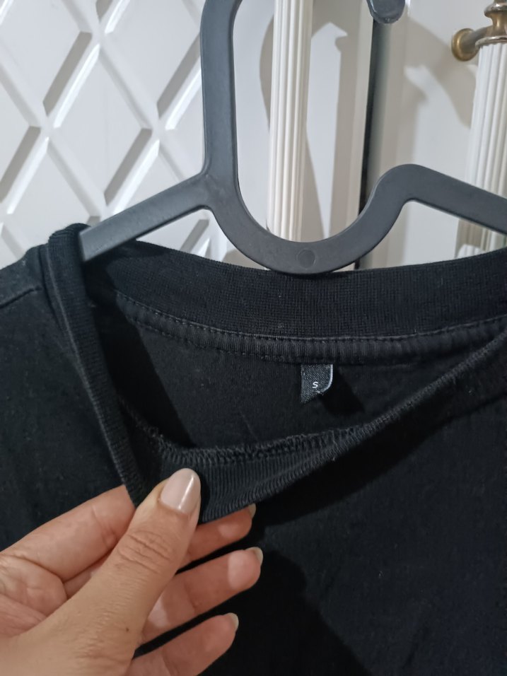 Siyah Oversize Kısa Kollu kadın Tişört - Görsel 3