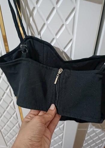 Siyah Straplez Gotik Mini Büstiyer - Görsel 4