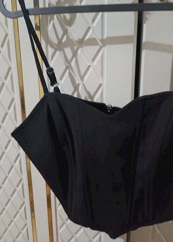 Siyah Straplez Gotik Mini Büstiyer - Görsel 3