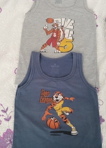 Baskılı Çocuk Atletleri, Gri Tonlar - Görsel 2