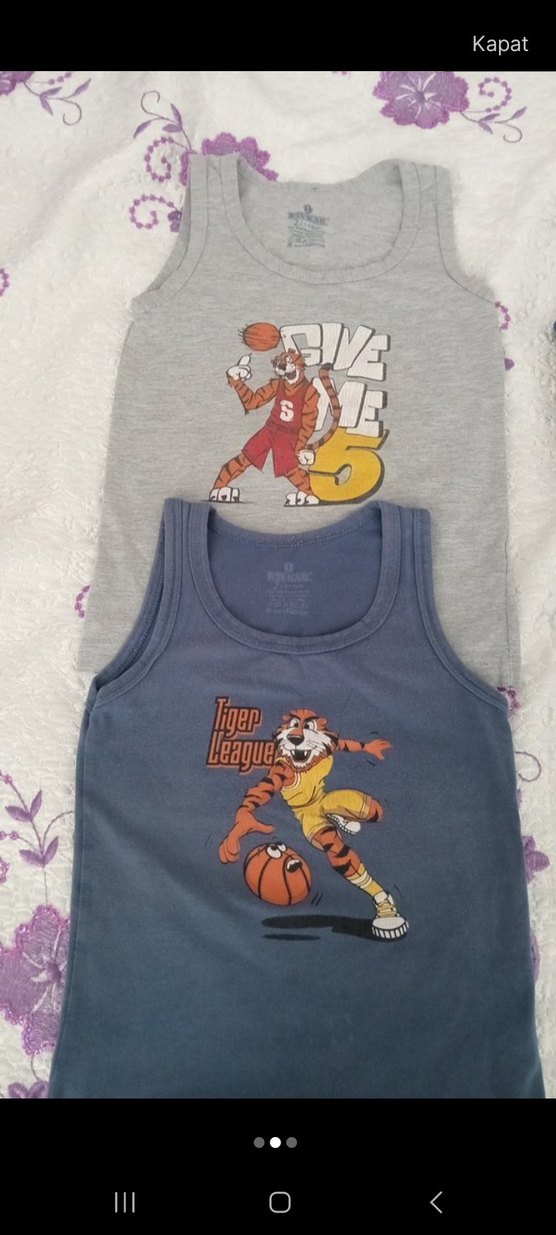 Baskılı Çocuk Atletleri, Gri Tonlar - Görsel 2