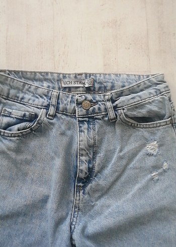 LTB Mavi Düğmeli Rahat Kesim Kadın Kot Pantolon