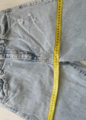 26 Beden siyah Renk Mavi Düğmeli Rahat Kesim Kadın Kot Pantolon
