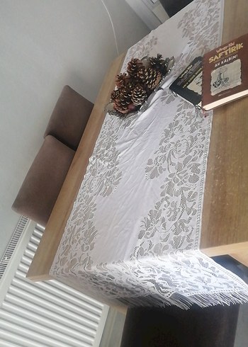 Diğer Modern Klasik beyaz dantel camel renk şal veya masa örtüsü