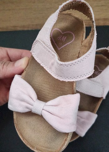 H&M H&M Pembe Süet Fiyonklu Kız Çocuk Sandalet