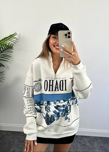 İDAHO BASKILI OVERSİZE SWEATSHİRT 
