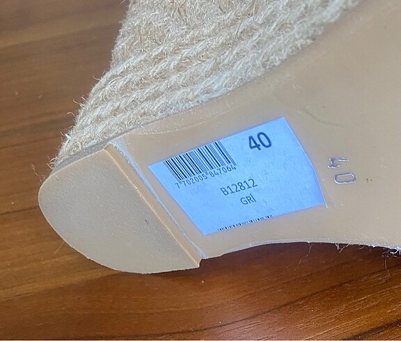 40 Beden camel Renk İNCİ HASIR TOPUK 40 NUMARA