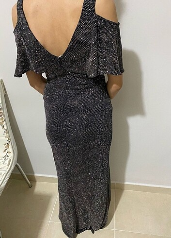 xs Beden Gece elbisesi abiye siyah koton