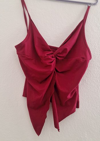 s Beden bordo Renk Bordo Drapeli V Yaka Midi Bustiyer