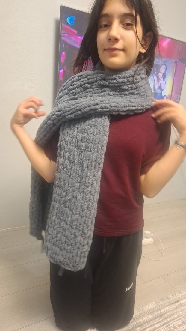 Gri Normcore atkı - Görsel 2