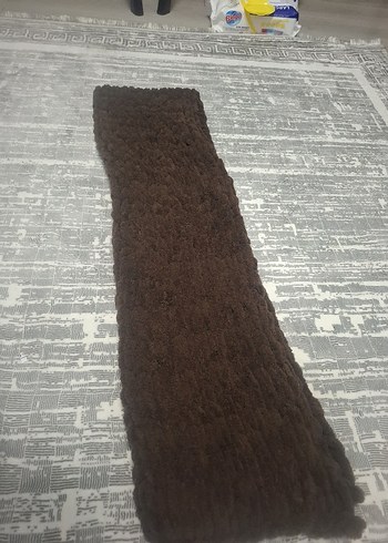 Kadın Kahverengi Örgü Şal - Görsel 2