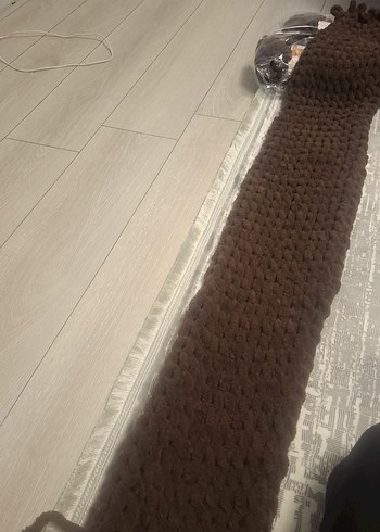 Kahverengi Örgü atkı - Görsel 5