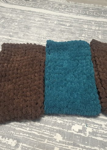 Kahverengi Örgü atkı - Görsel 2