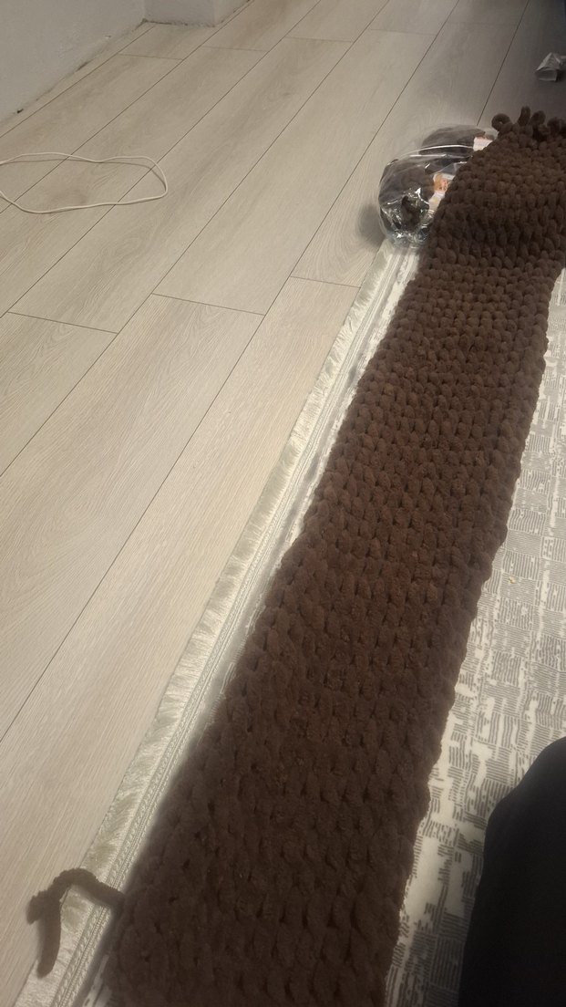 Kahverengi Örgü atkı - Görsel 5