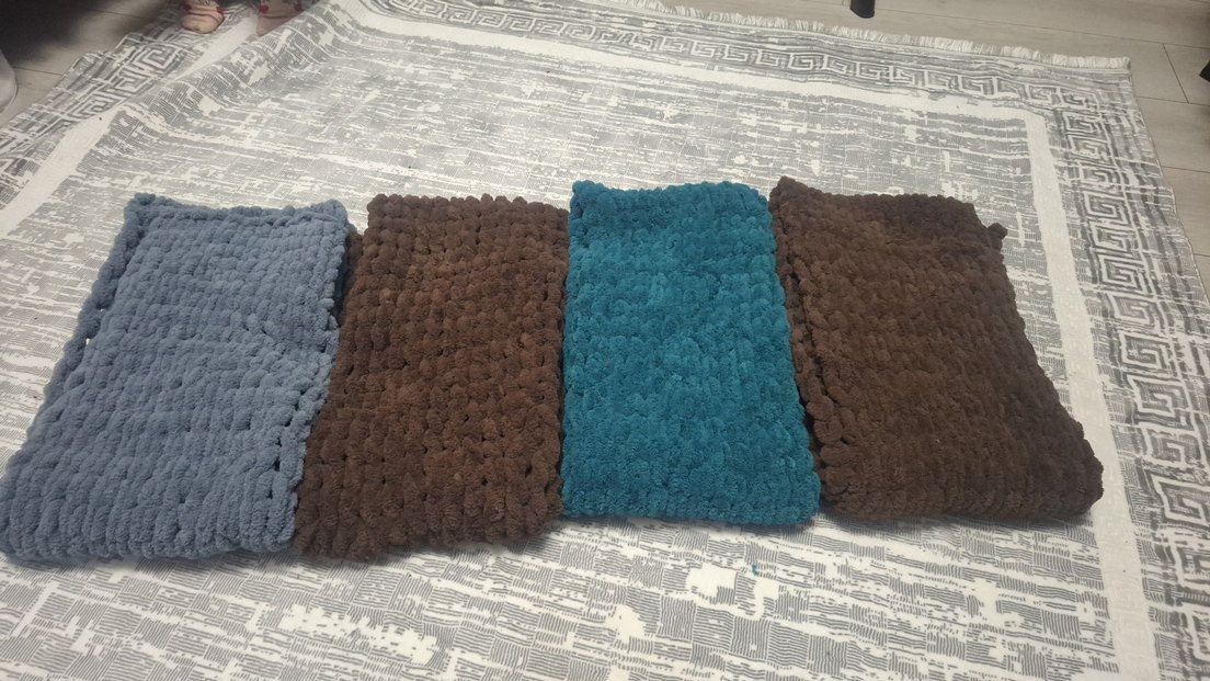 Kahverengi Örgü atkı - Görsel 2