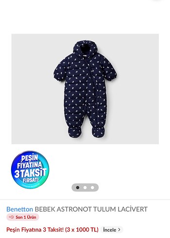 Benetton Erkek Bebek Kış Tulumu 1/3 ay - Görsel 7