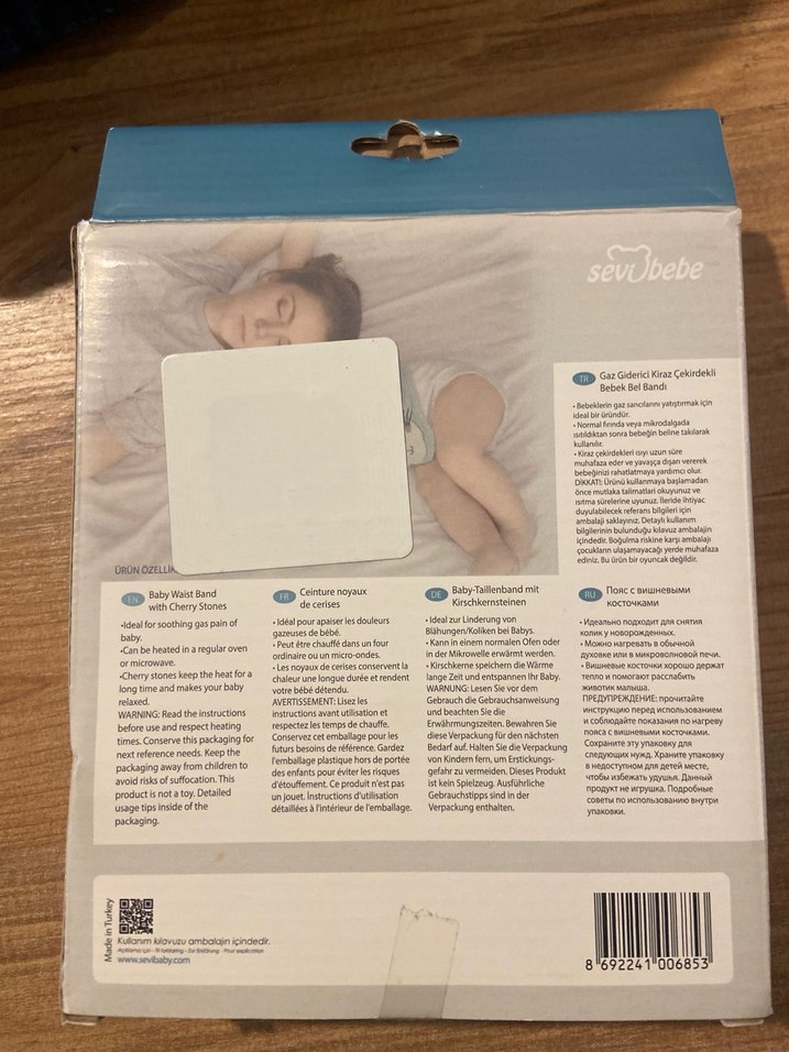 Kiraz Çekirdekli Bebek Bel Bandı - Gaz Giderici - Görsel 3