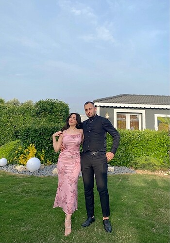 Diğer Pembe midi elbise