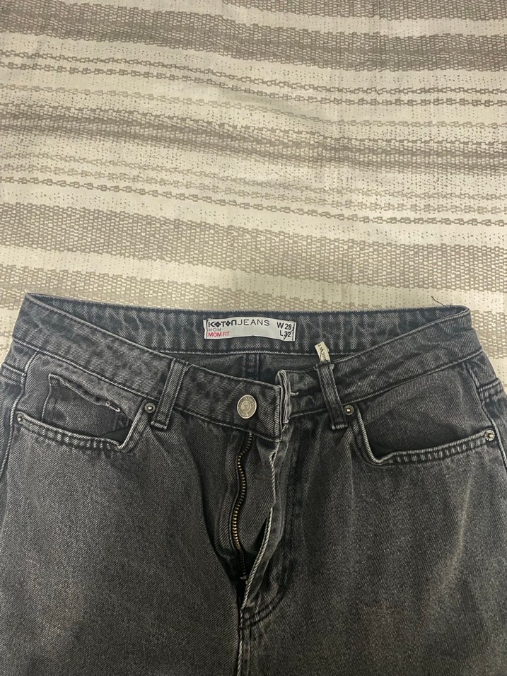 Kadın Siyah Normal Boy Denim Jean - Görsel 2