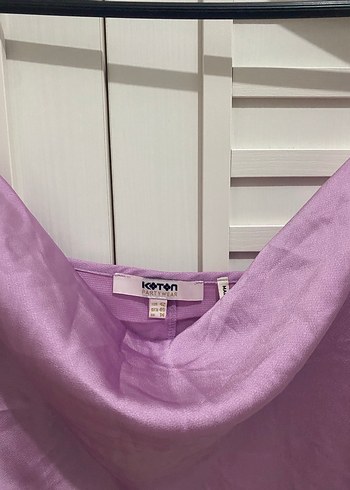 Mor V Yakalı Askılı Kadın Bluz - Görsel 2