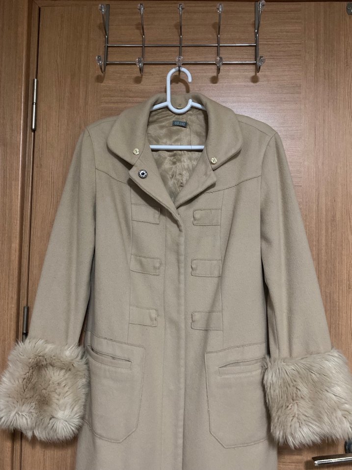 Kürklü Kol Detaylı Bej Kaban - Görsel 2