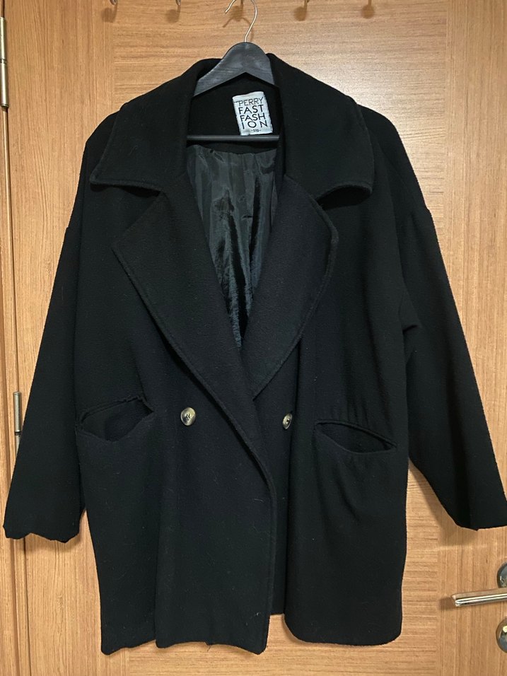 Siyah Oversize Kaban - Görsel 2