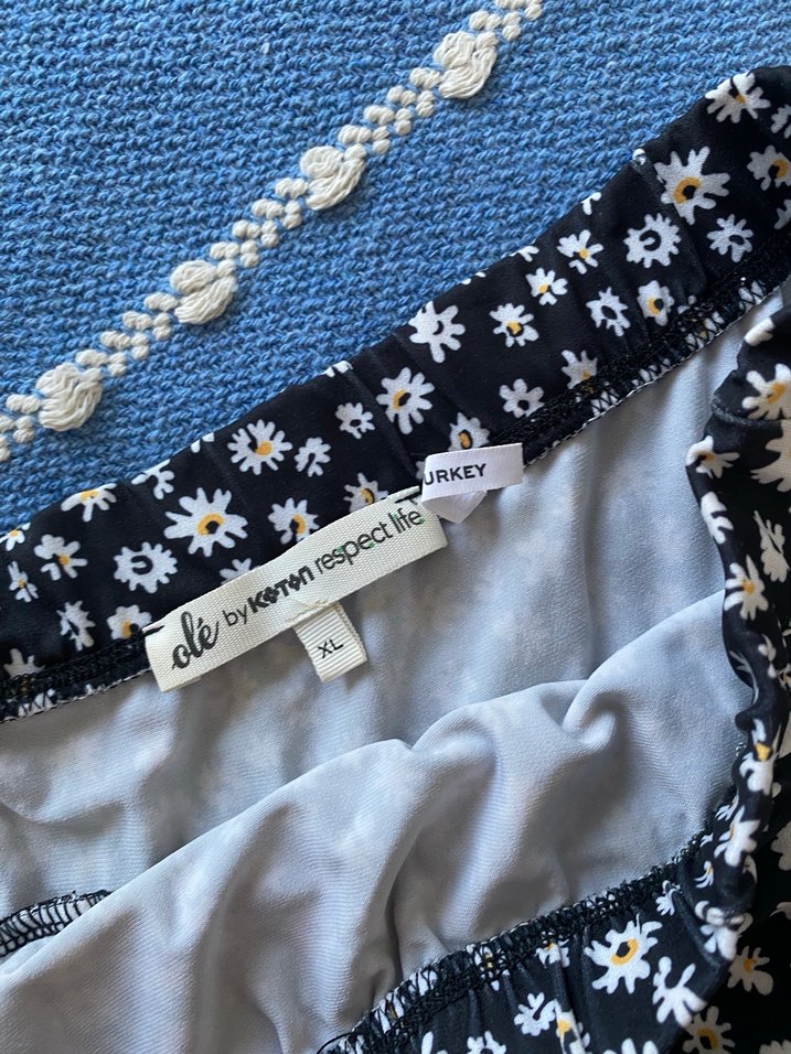 Koton Çiçek Desenli Volanlı Midi Etek - Görsel 2