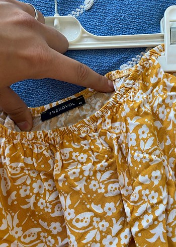 Sarı Mini Kayık Yaka Şort tulum - Görsel 2