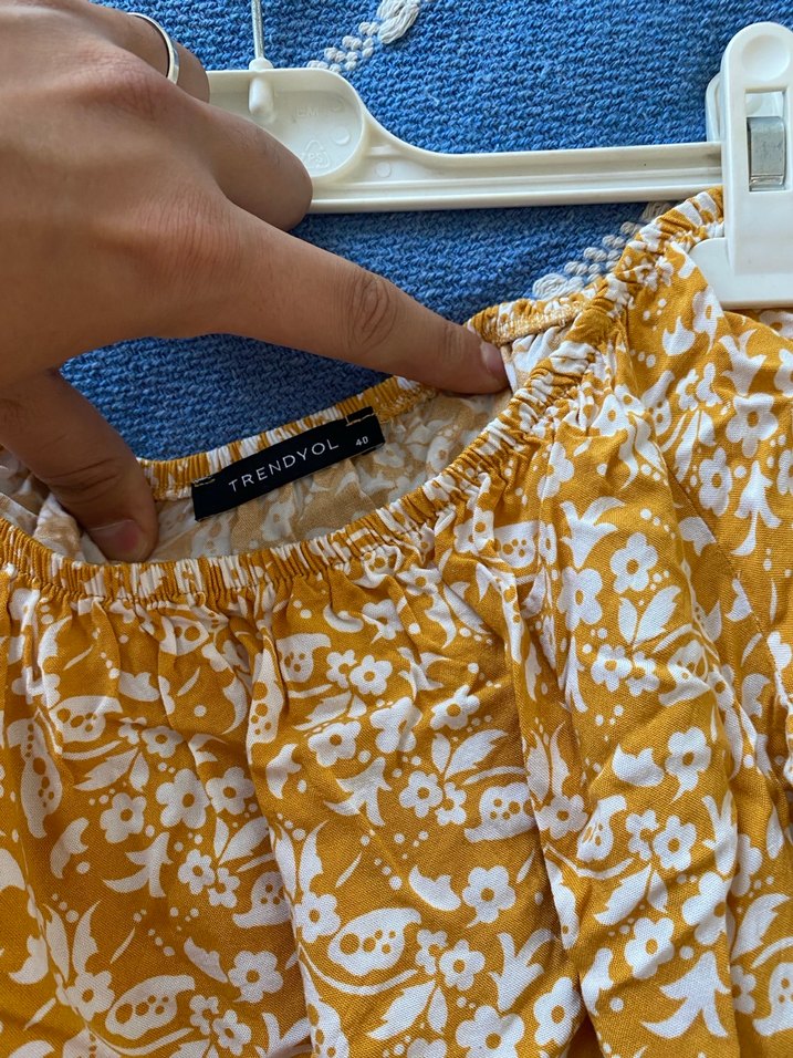 Sarı Mini Kayık Yaka Şort tulum - Görsel 2