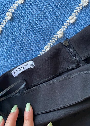 Drapeli Asimetrik kesim Kadın Midi Etek - Görsel 3