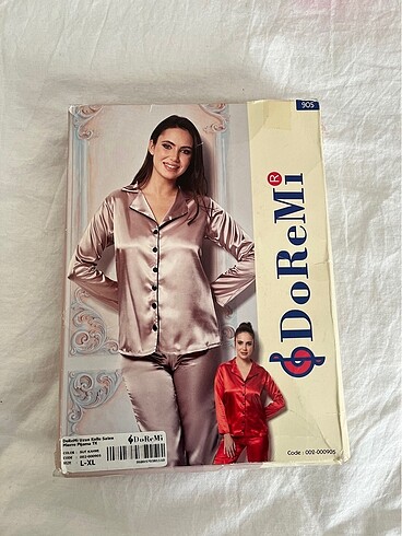 Doremi uzun kollu saten pijama takımı