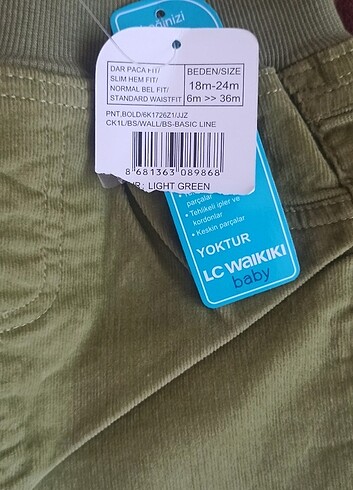2 Yaş Beden Lcw 18_24ay kız çocuk kadife pantolon, tüllü sweatshirt